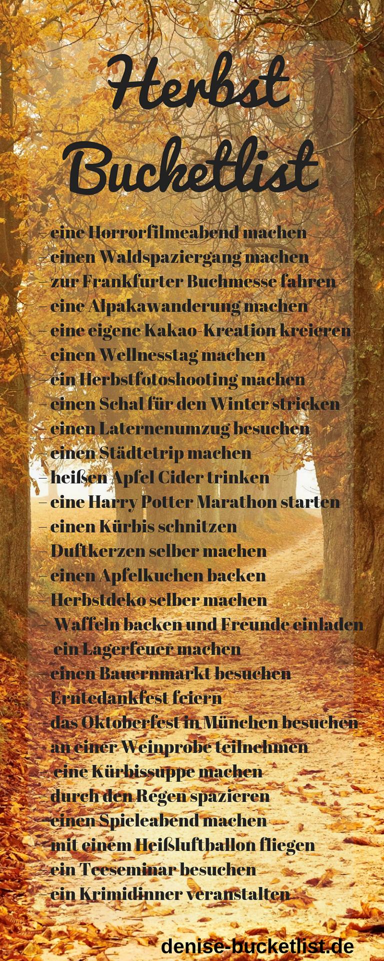 Herbst Bucket List