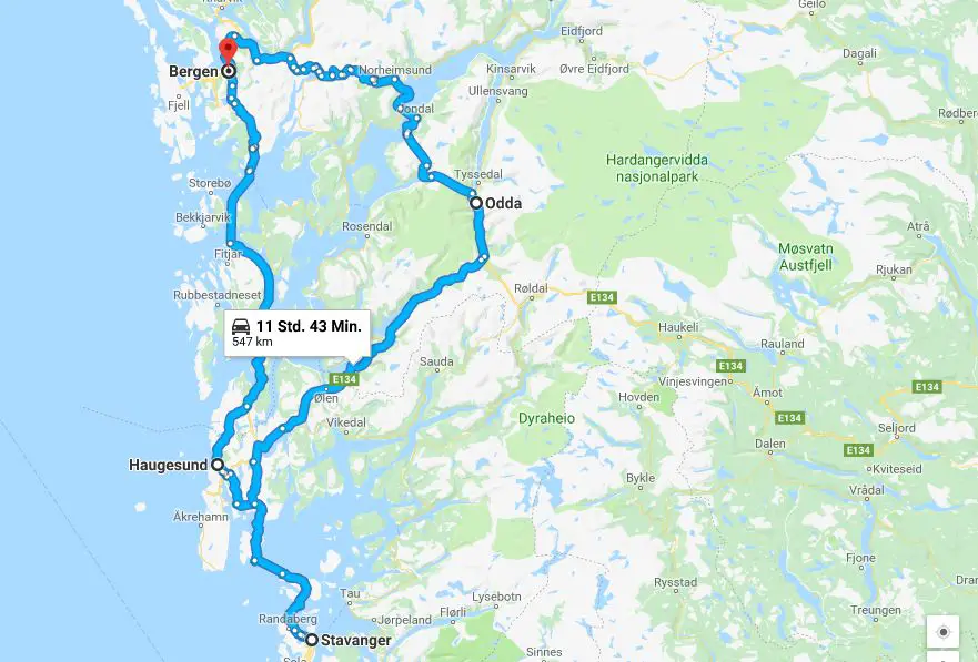Route Fjordnorwegen
