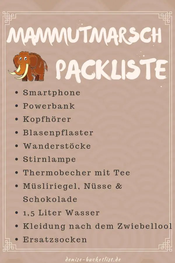 Mammutmarsch Packliste
