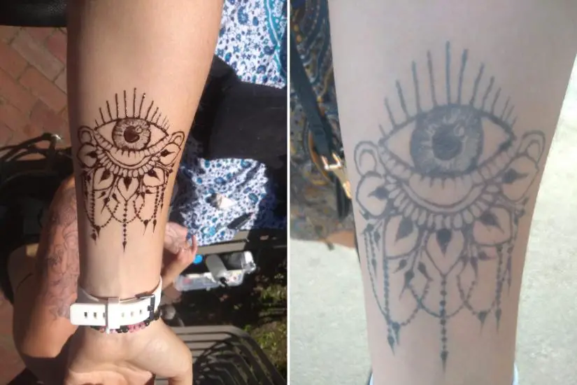 Henna-Tattoo auf dem linken Unterarm