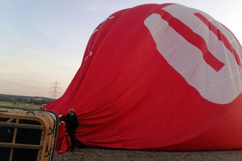 Heißluftballonflug nach der Landung