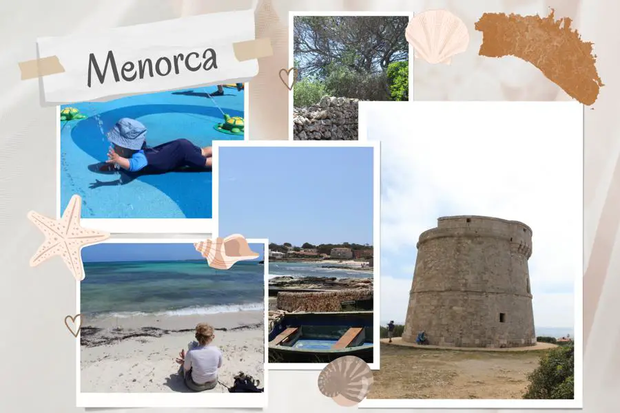 Collage: Familienurlaub auf Menorca