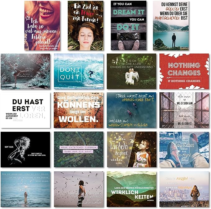 100+ Bucket List Zitate und Sprüche, die dich inspirieren und motivieren [deutsch] 1 motivierende Postkarten Amazon